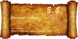 Berner Gábor névjegykártya